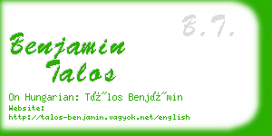 benjamin talos business card